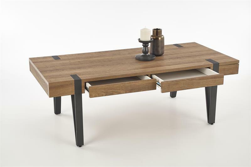 Konferenční stolek Tulnp (přirodně dřevo + černá)