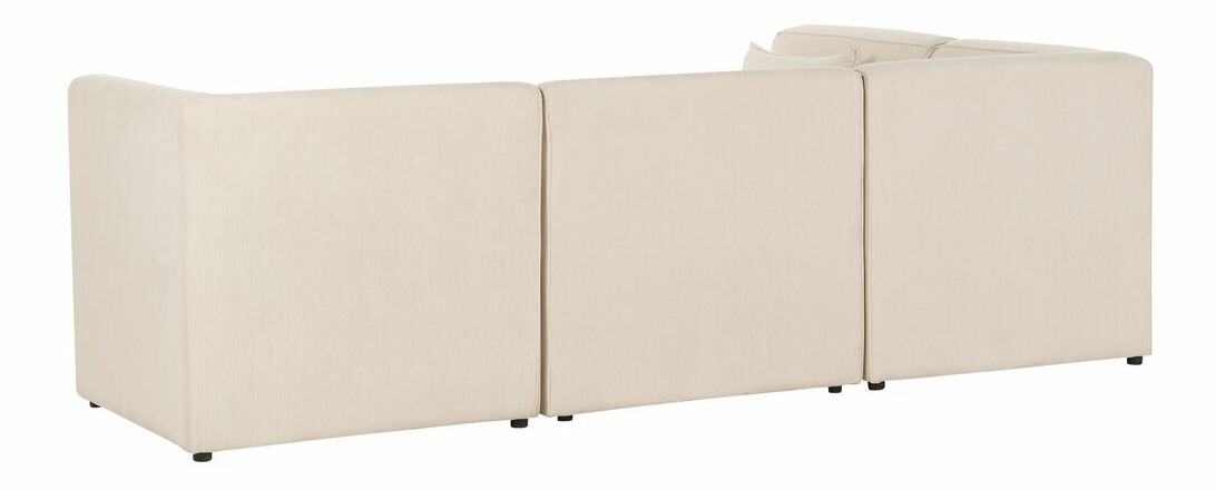 Rohová sedací souprava s taburetkou Lemia (béžový) (P)