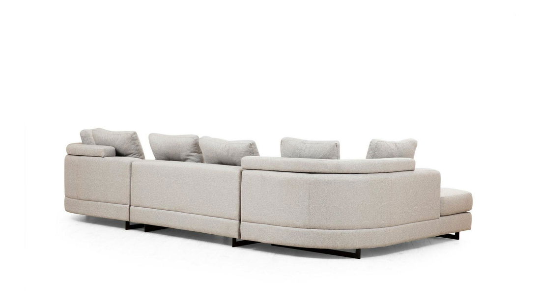 Rohová sedačka Padalusso (L) (světle šedá + černá)