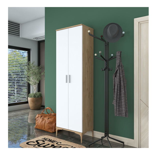 Šatní skříň Daboko 2 (ořech + bílá)