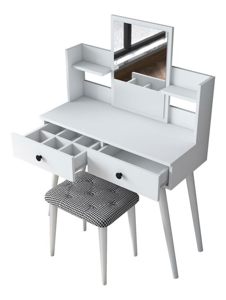 Toaletní stolek s taburetkou Blake 102 (bílá)