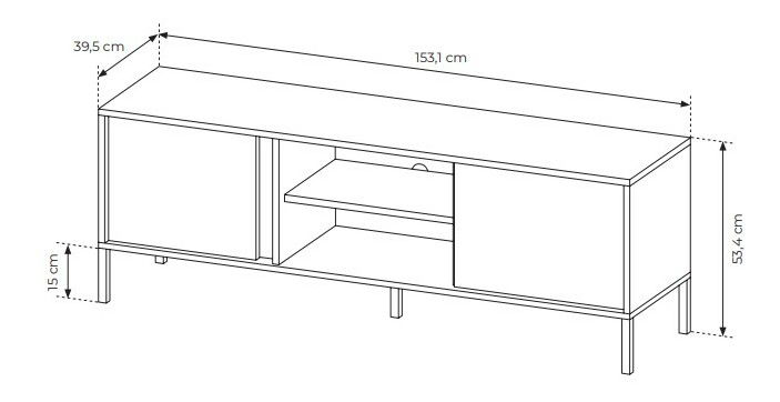 TV stolek/skříňka Danton 153 2D (béžová)