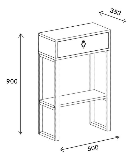 Noční stolek Vakara (bílá)