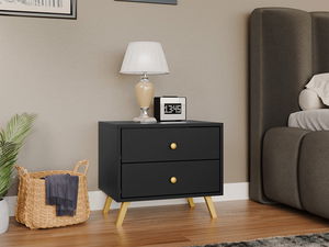 Noční stolek Astradon (černá + zlatá)