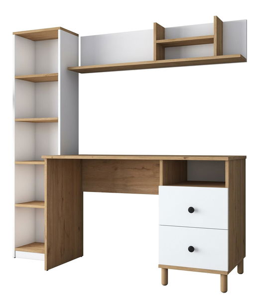 PC stolek Haiti 115 (ořech + bílá)