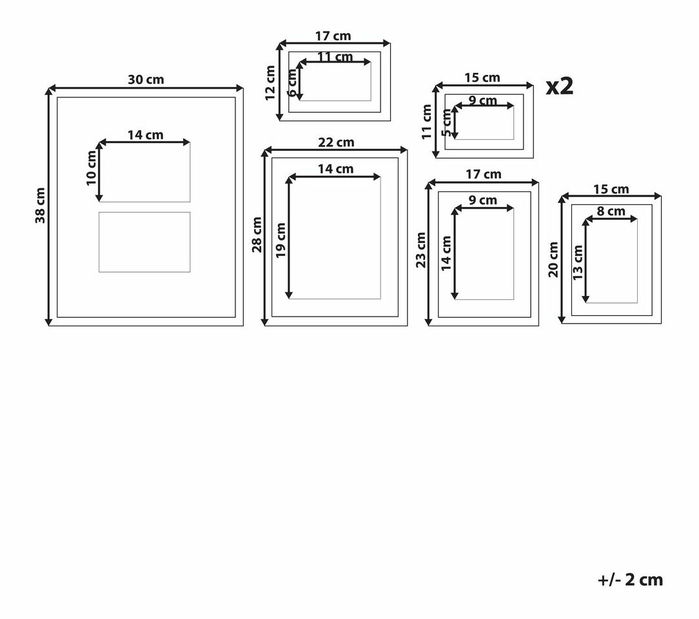 Rám pro fotografie 7 ks Zimbabwe (černá)