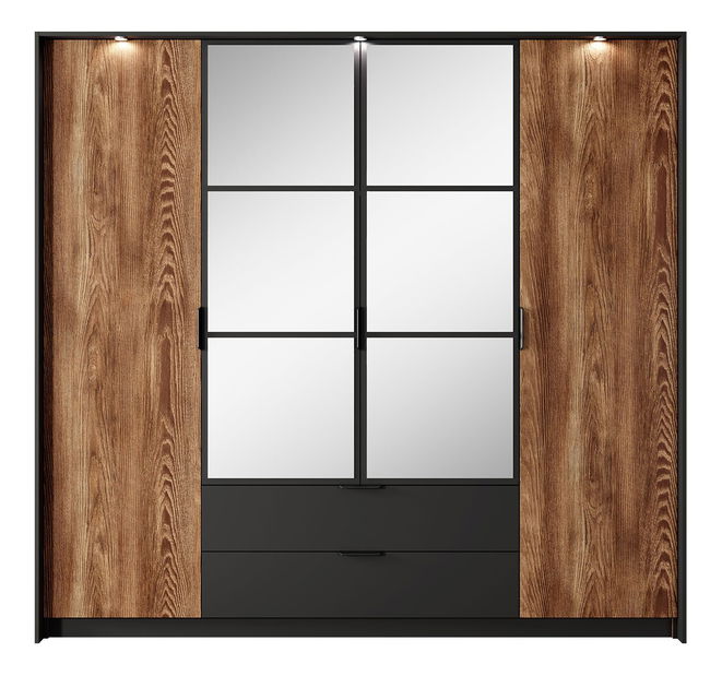 Šatní skříň Chollie 220 (kaštan + antracit)