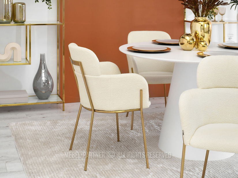 Židle Baggie K (krémová + zlatá)