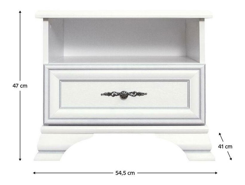 Noční stolek Kuito KOM1S (alpská bílá)