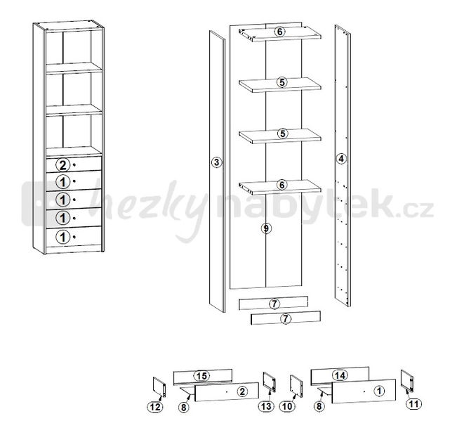 Regál BRW Lendi REG5S/53