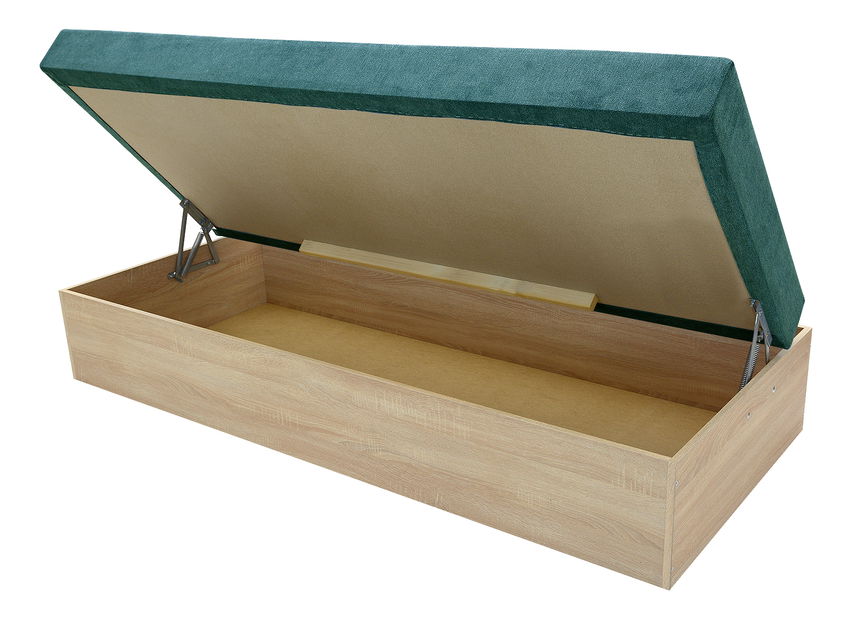 Jednolůžková postel (válenda) 85 cm Idona (smaragdová) (s roštem a matrací) (s úl. prostorem)
