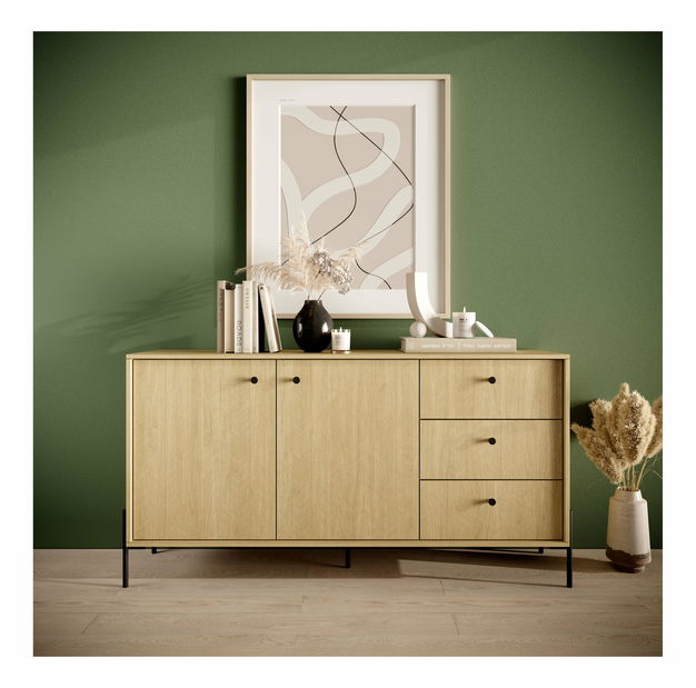 Komoda Scandia 2D3S (dub scandi + jedlička scandi)