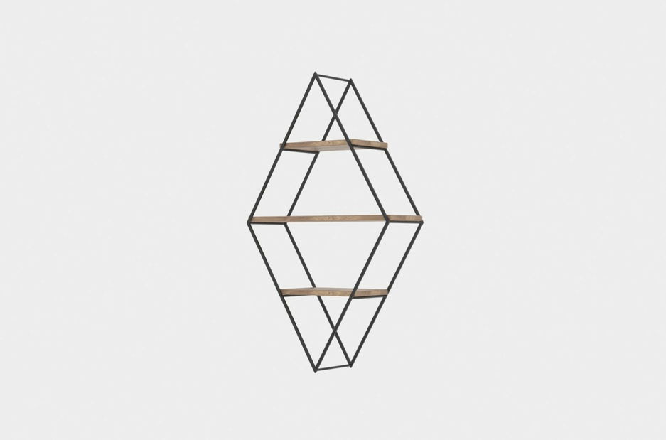 Polička Pop (Černá + Ořech)