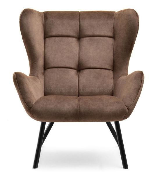 Designové křeslo Norweien (hnědá + zlatá)