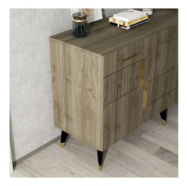 Skříňka Lotoka 2 (ořech + zlatá)