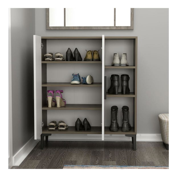 Botník (skříňka na boty) Mubimo 1 (ořech + bílá)