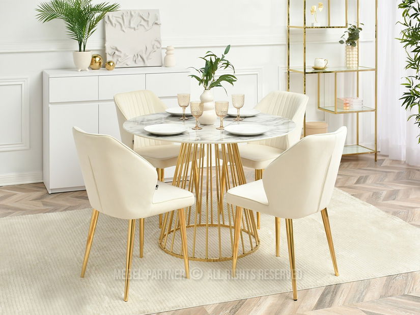 Židle Greta K (krémová + zlatá)