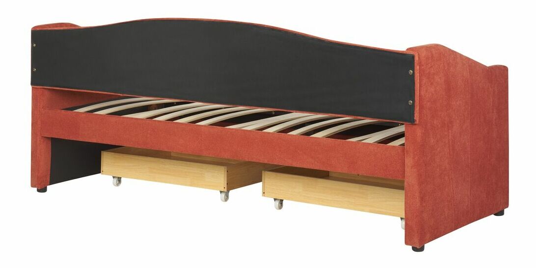 Jednolůžková postel 200 x 90 cm Vitto (červená) (s roštem a úložným prostorem)