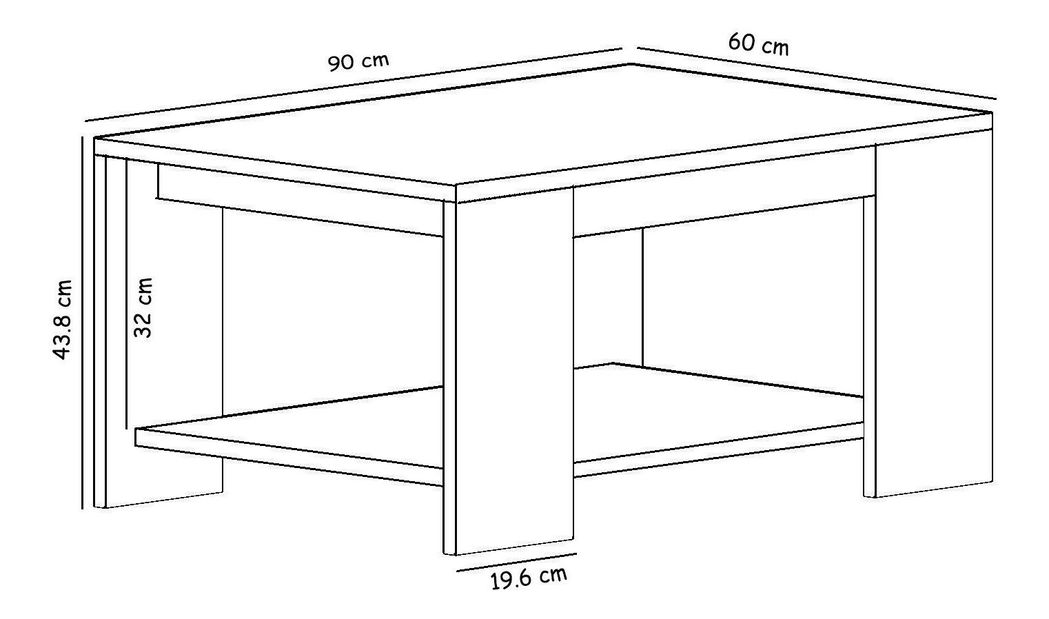 Konferenční stolek Line (bílý mramor)