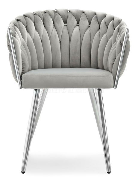 Jídelní židle Radio (šedá + stříbrná)