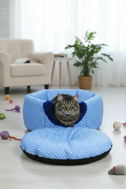 Pelíšek pro kočky Bepa 1 (modrá)