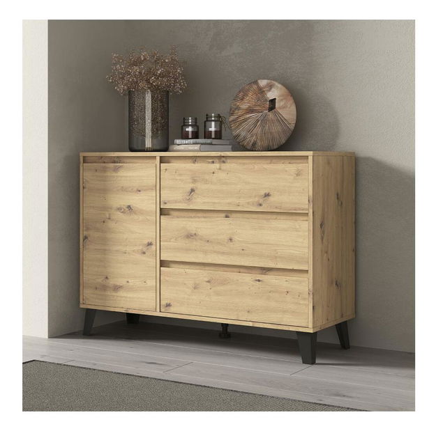 Komoda Brisas 1 (dub artisan + černá)