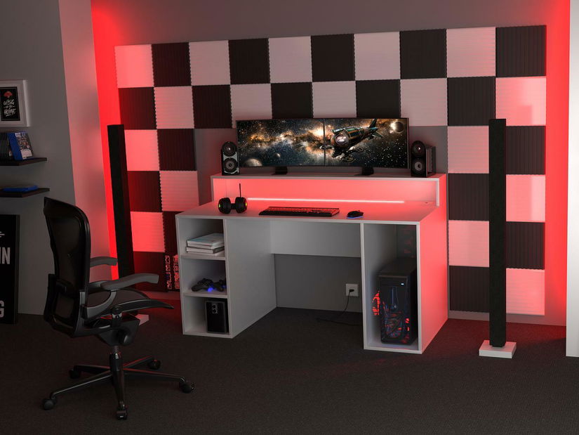 LED Psací stůl Myst (bílá)