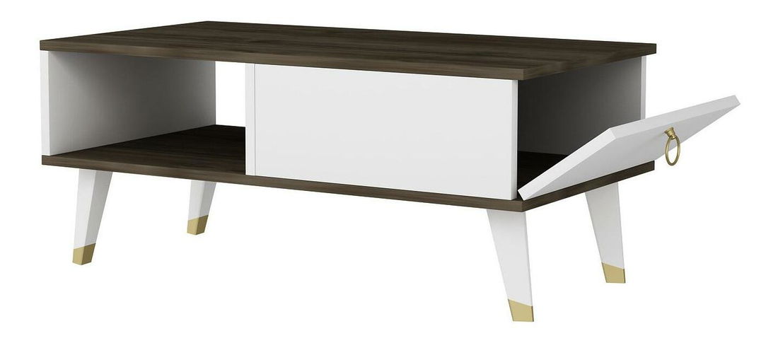 Konferenční stolek Papina (ořech + bílá)