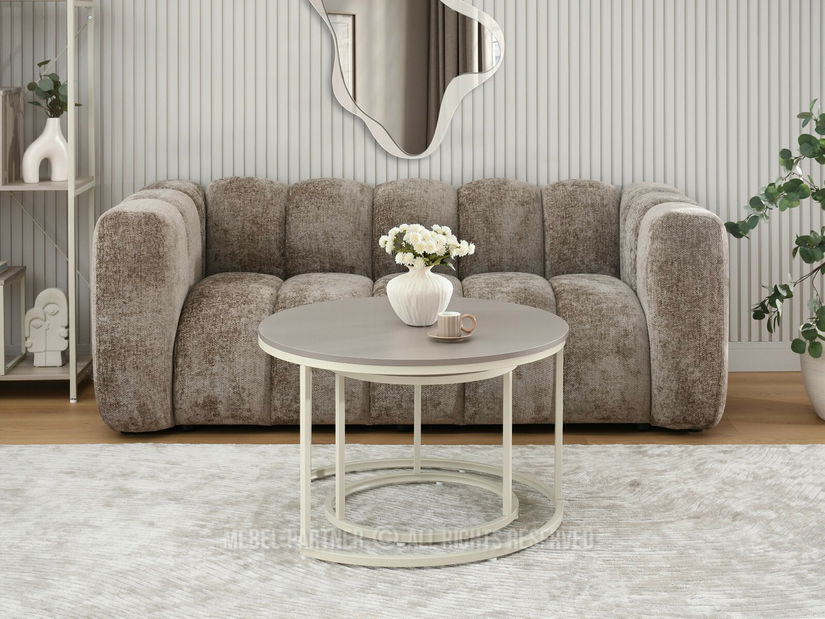 Konferenční stolek Krael (béžová + krémová)