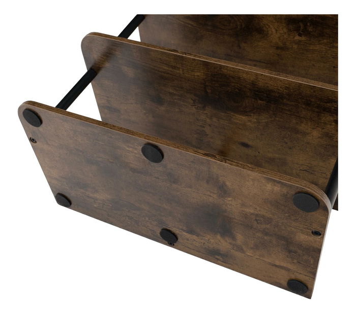 Regál Explotarla (tmavé dřevo + černá)