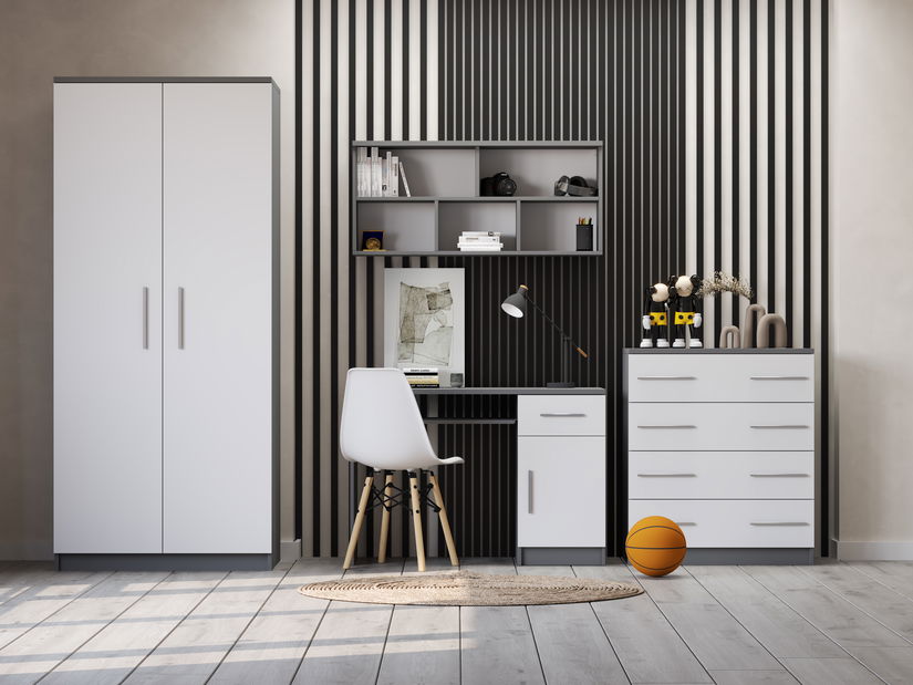 Jednolůžková postel 90 cm Oleg II (bílá + šedá)