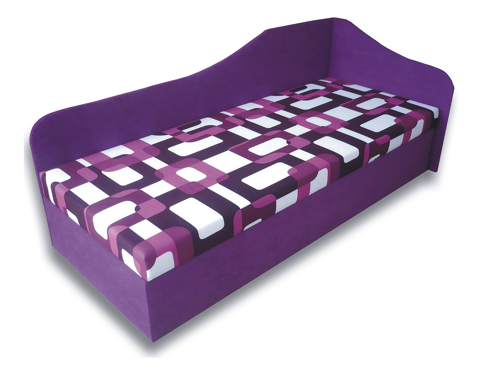 Jednolůžková postel (válenda) 80 cm Lady 87 (Fialová 49 + Gusto 10) (P)