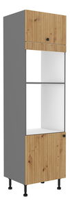 Potravinová kuchyňská skříňka na rúru Avantoe 60 DPM 215 2F (Dub artisan + Antracit)