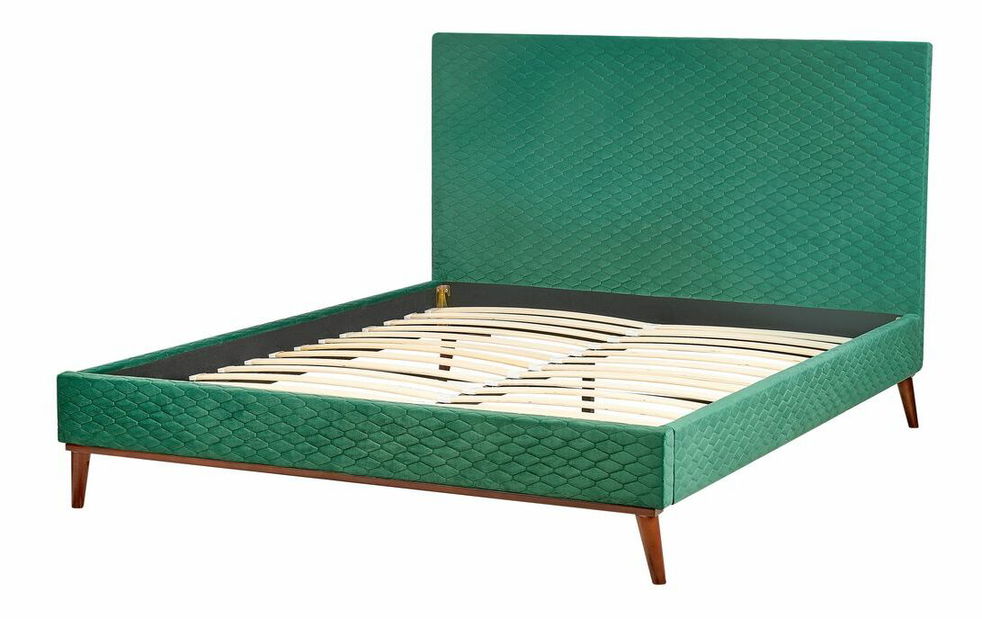 Manželská postel 160 cm BARON (s roštem) (zelená)