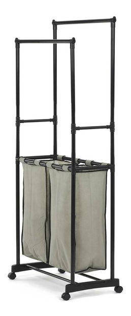 Věšák na kolečkách Ganara (černá + šedá)