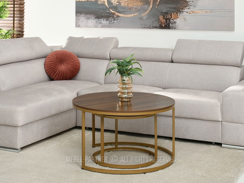 Konferenční stolek Klara (ořech + zlatá) *bazar