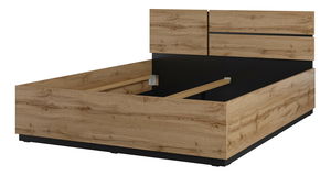 Manželská postel 160 cm Crossroad S31 (dub wotan + černá)