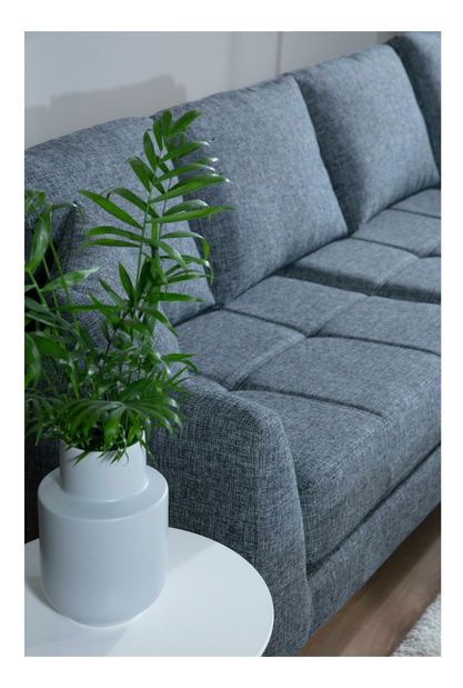 Rohová sedačka Temparina (P) (tmavě šedá + černá)