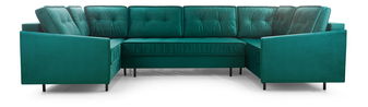 Rohová sedací souprava ve tvaru U Aliran U (zelená) (L)