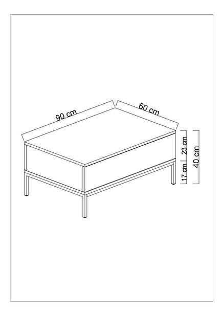 Konferenční stolek Lurde (černá + stříbrná)
