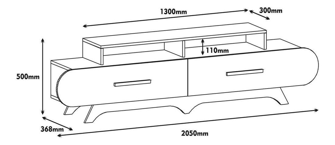 TV stolek/skříňka Florian (ořech + krémová)