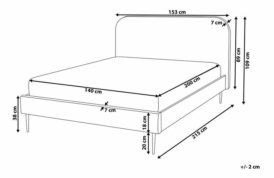 Manželská postel 140 cm Faris (šedá) (s roštem)