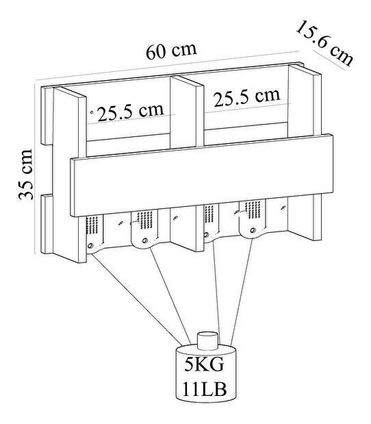  Věšákový panel Sutete (ořech)