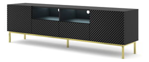 TV skříňka/stolek CCK 4D 200 Rowanna (bílá lesklá + zlatá)
