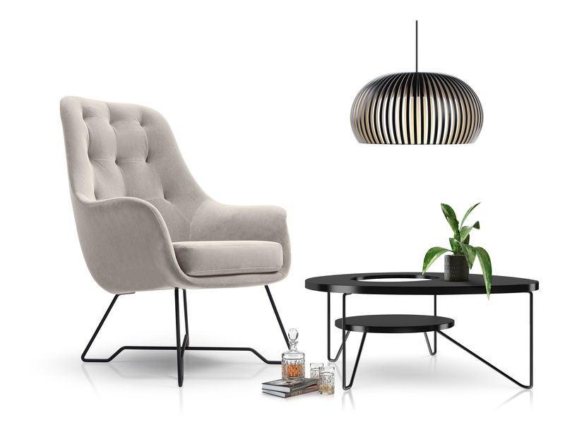 Křeslo Eliah (světle šedá)