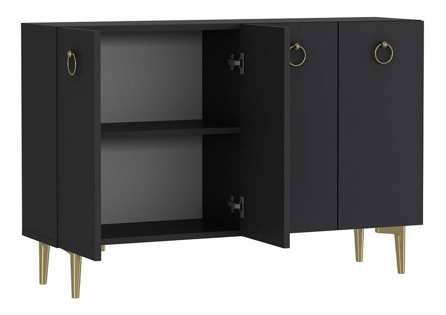 Skříňka Ilaya (bílá + stříbrná)