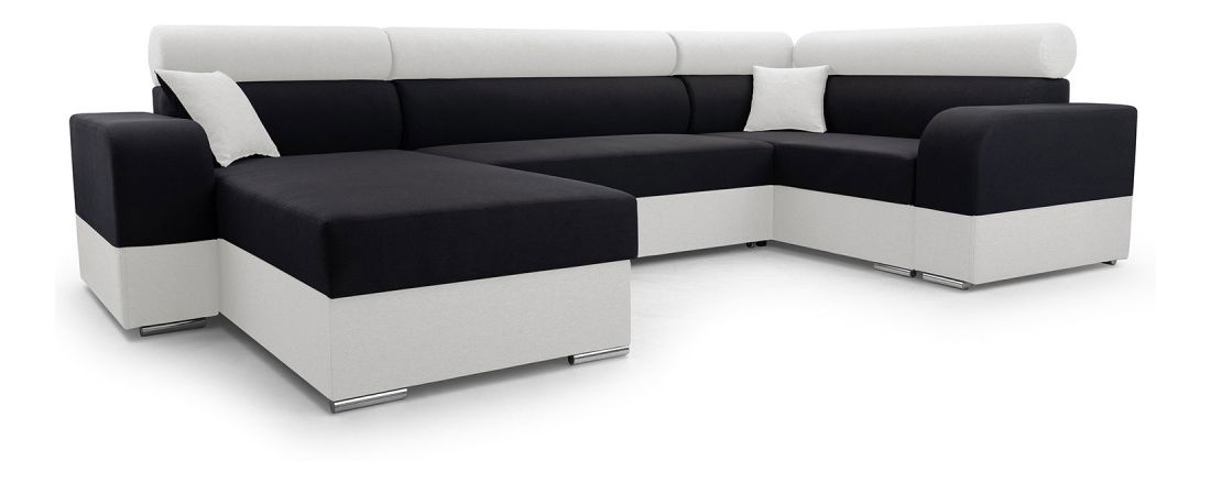 Rohová sedacia súprava U Irul Super (tmavě šedá + bílá) (L)