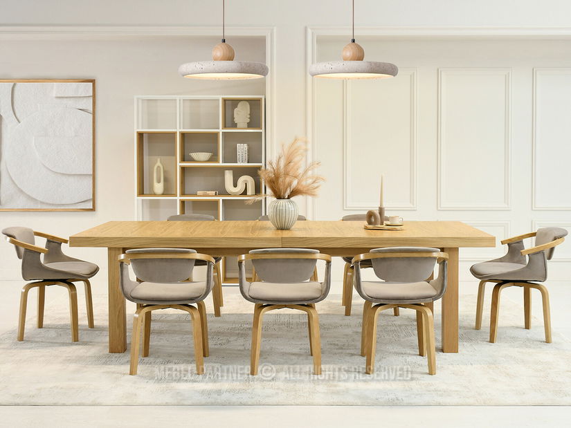 Jídelní židle Madres (béžová + dub)