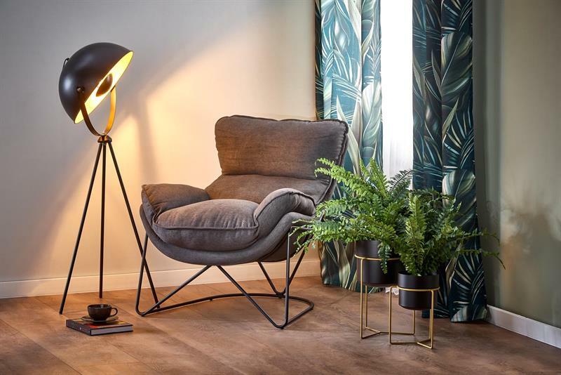 Relaxační křeslo Vicente (tmavě šedá + černá)