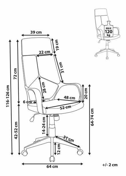 Kancelářská židle Delhi (tmavě modrá)